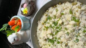 Arroz cremoso de bacalhau