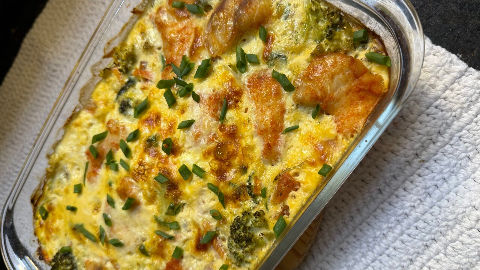 Suflê de legumes com pirarucu